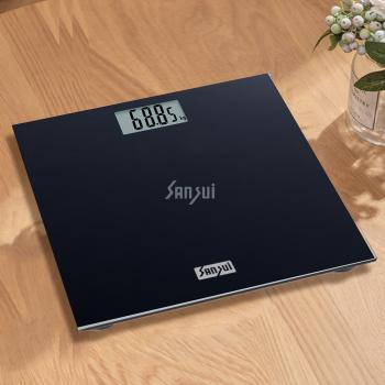 Sansui Personal Weighing Scale, Bathroom Weight Machine with Large LCD Display (180 kg, Black)